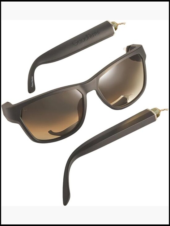 Polarized Sunglasses with Hidden Storage - Square Plastic Frame main image 6